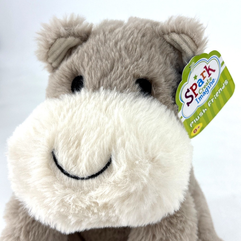 Spark Create Imagine Hippo Hippopotamus‎ Plush Rattle With Crinkle Ears Lovey - Picture 5 of 11